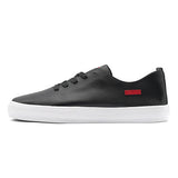 Saxony / Black Full-Grain Leather / White