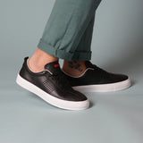 Cavell / Black Full-Grain Leather  / White