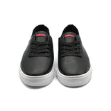 Saxony / Black Full-Grain Leather / White