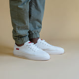 Saxony / White Full-Grain Leather / White