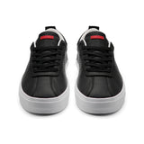 Cavell / Black Full-Grain Leather  / White