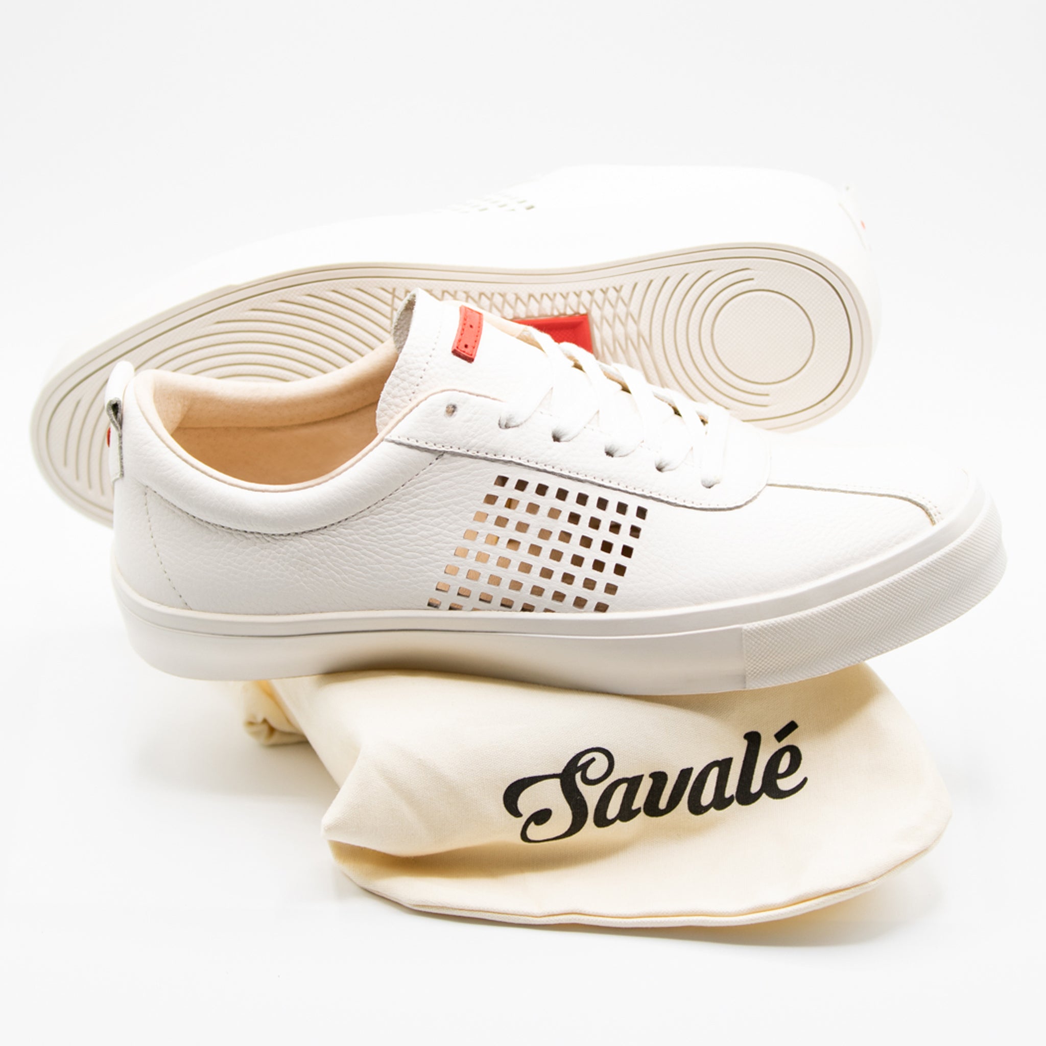 Cavell / White Full-Grain Leather