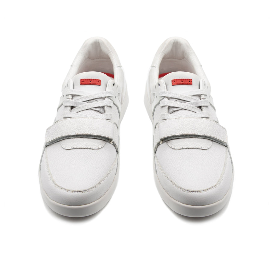 Dumont Light Grey Full-Grain Leather / White