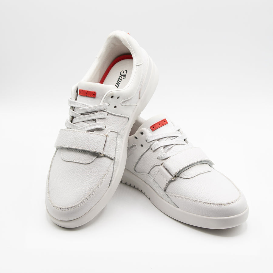 Dumont Light Grey Full-Grain Leather / White