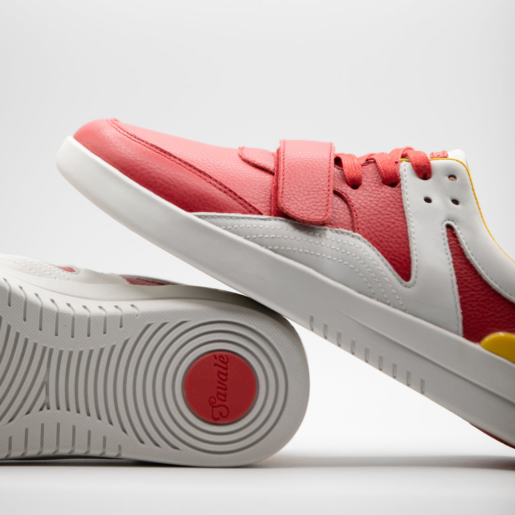 Dumont Red / Light Grey Full-Grain Leather / Orange