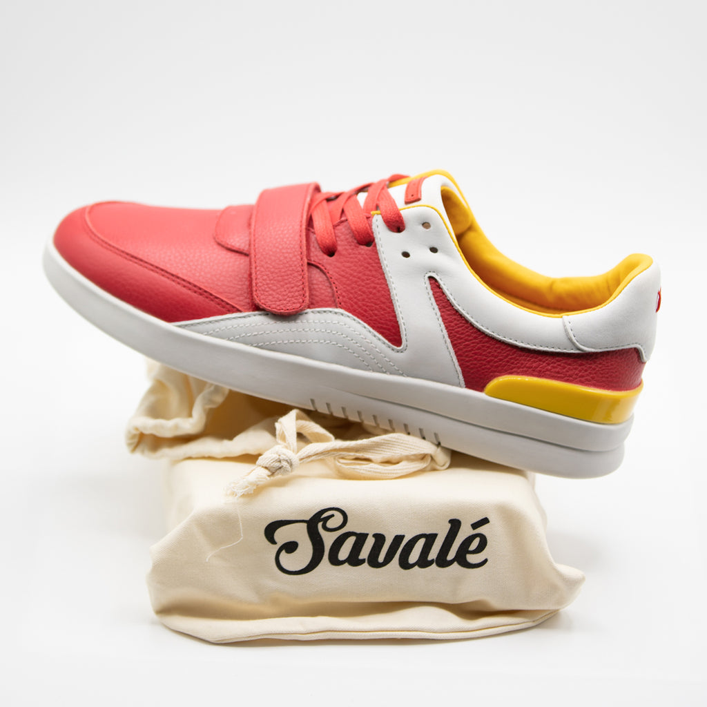 Dumont Red / Light Grey Full-Grain Leather / Orange