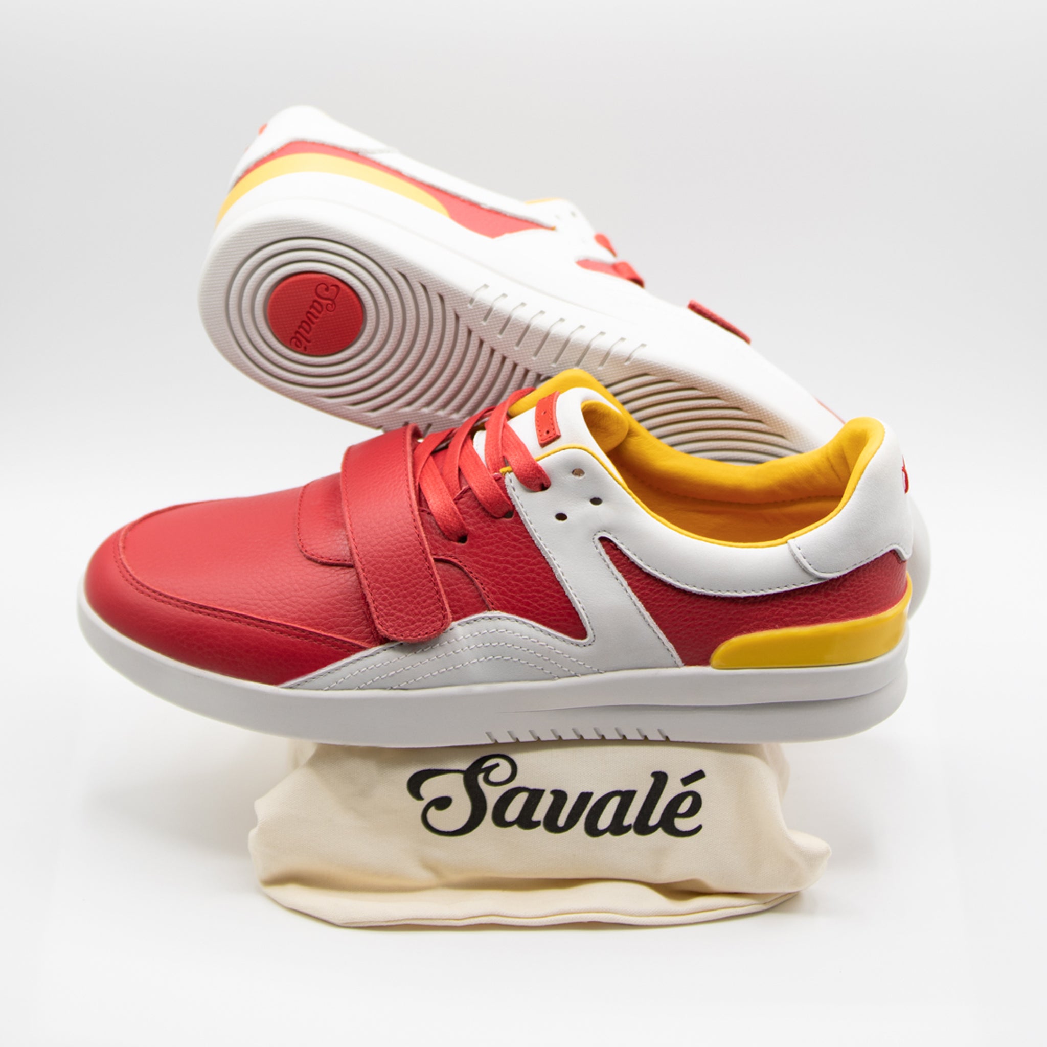 Dumont Red / Light Grey Full-Grain Leather / Orange