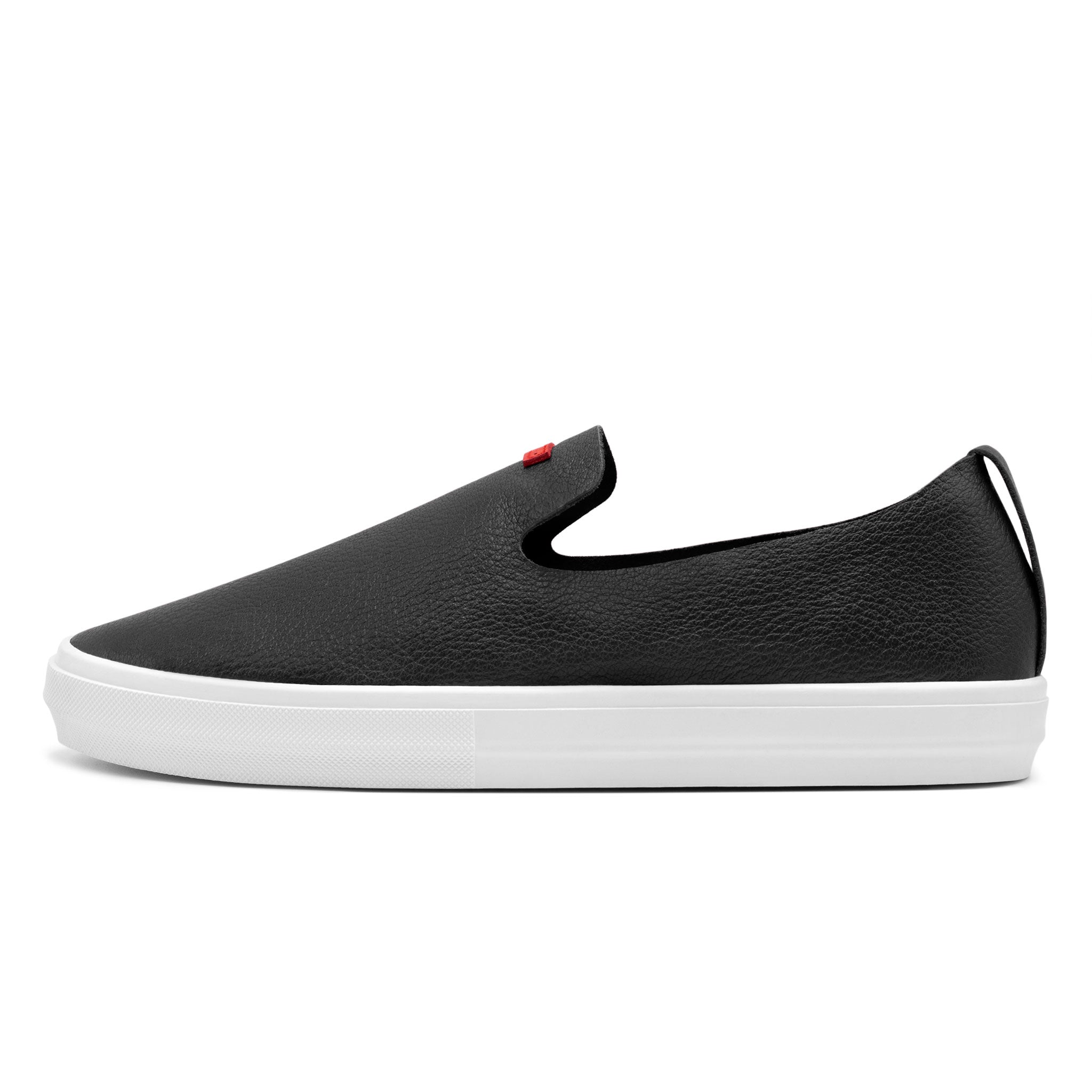 Glover / Black Full-Grain Leather / White