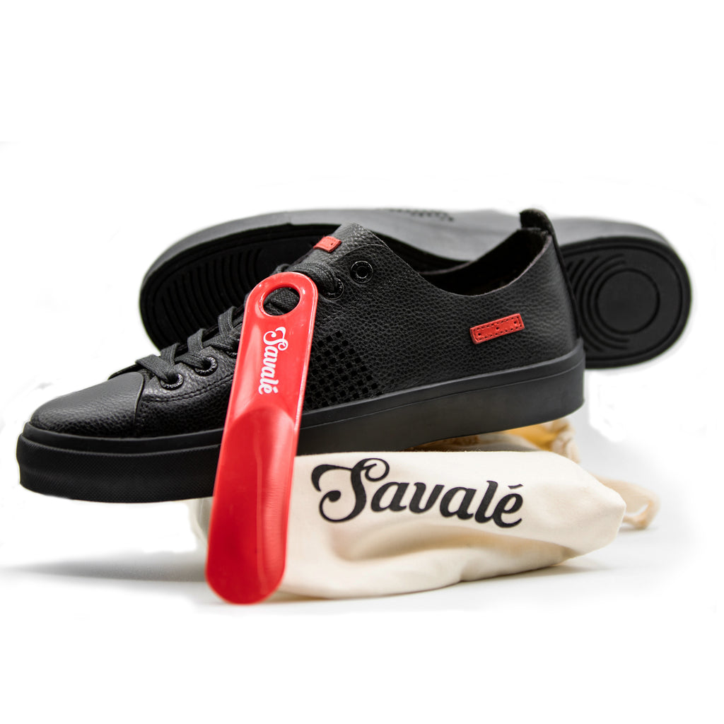 Seika Black Full-Grain Leather / Black