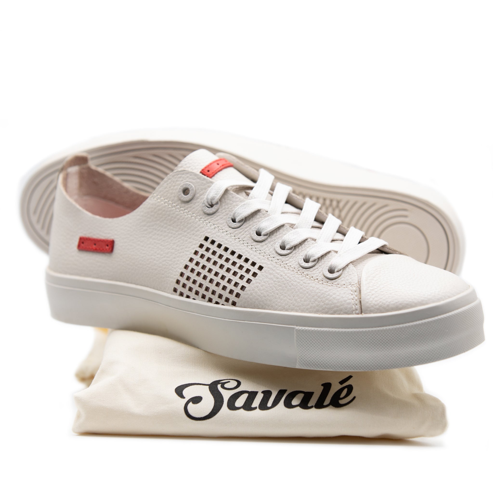 Seika / Light Bone Grey Full-Grain Leather